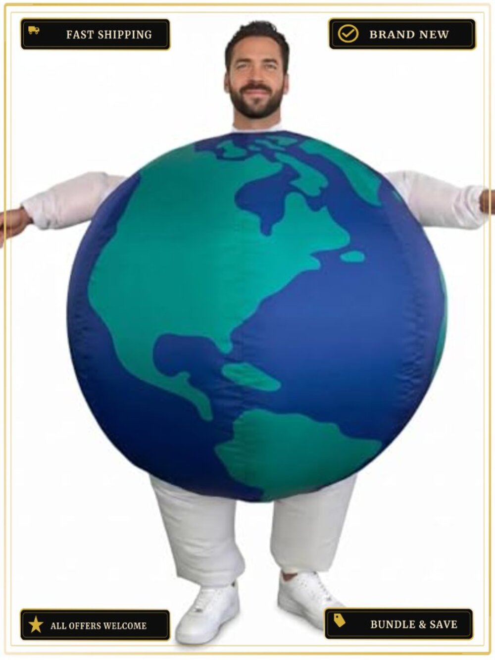 Inflatable Earth Globe Costume Full Body Suit Men Women Halloween Cosplay